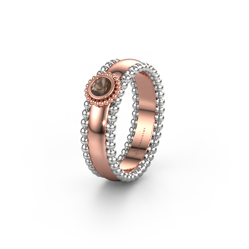 Image of Wedding ring WH3053L16A 585 rose gold ±6x1.7 mm Smokey quartz