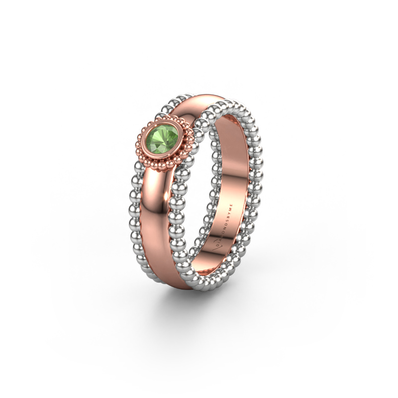 Image of Wedding ring WH3053L16A 585 rose gold ±6x1.7 mm Tourmaline green