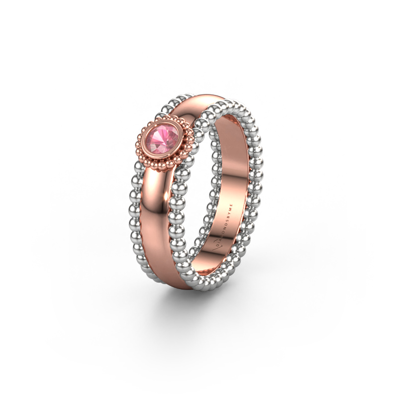 Image of Wedding ring WH3053L16A 585 rose gold ±6x1.7 mm Tourmaline pink