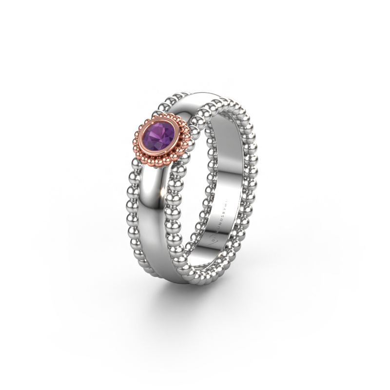 Image of Wedding ring WH3053L16A 585 white gold ±6x1.7 mm Amethyst