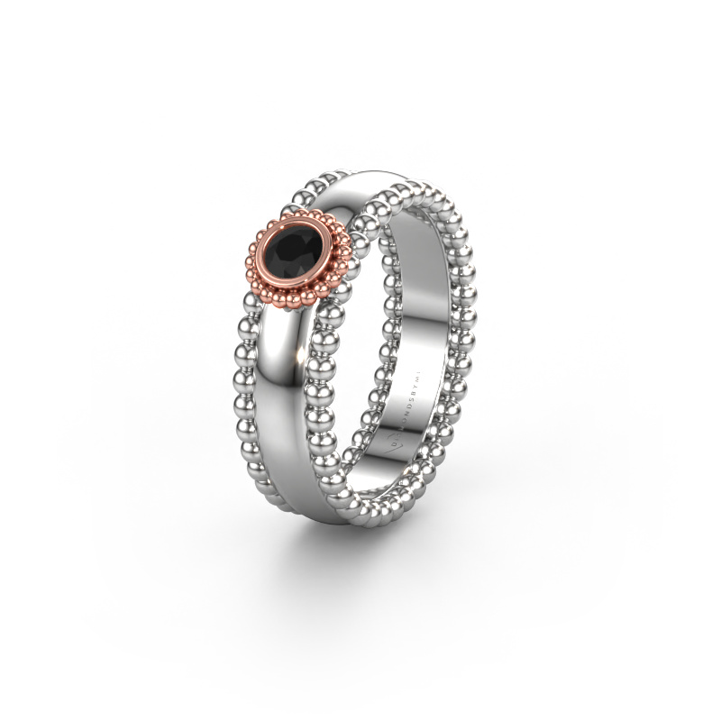 Image of Wedding ring WH3053L16A 585 white gold ±0.24x0.07 in Black diamond