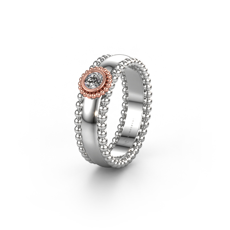 Bild von Trauring WH3053L16A 585 Weißgold ±6x1.7 mm Zirkonia