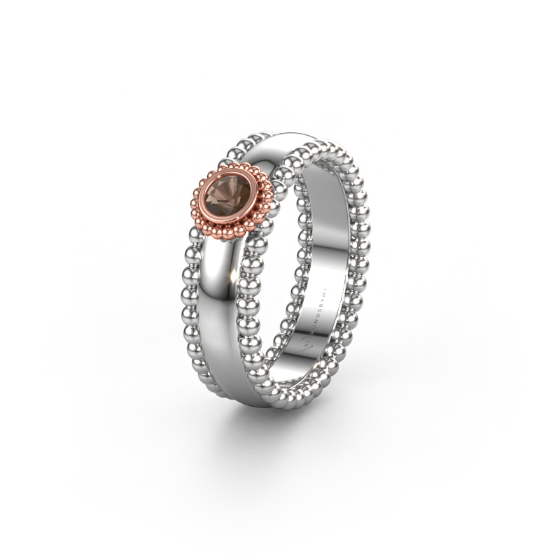 Bild von Trauring WH3053L16A 585 Weißgold ±6x1.7 mm Rauchquarz