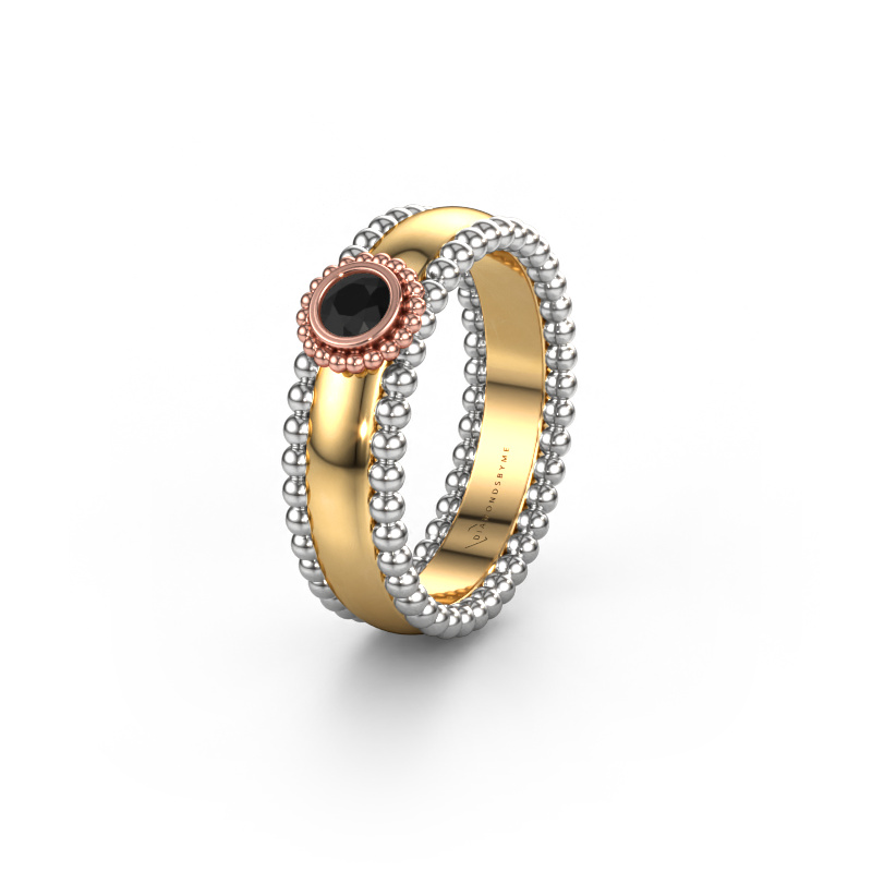 Image of Wedding ring WH3053L16A 585 gold ±6x1.7 mm Black diamond
