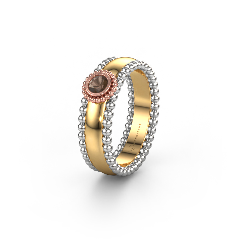 Image of Wedding ring WH3053L16A 585 gold ±0.24x0.07 in Smokey quartz