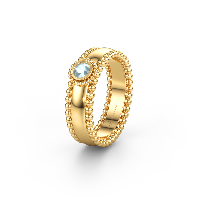 Immagine di Fede nuziale WH3053L16A 585 oro ±6 x 1,7 mm Acquamarina