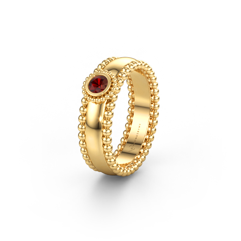 Bild av Vigselring WH3053L16A 585 gult guld ±6 x 1,7 mm Granat