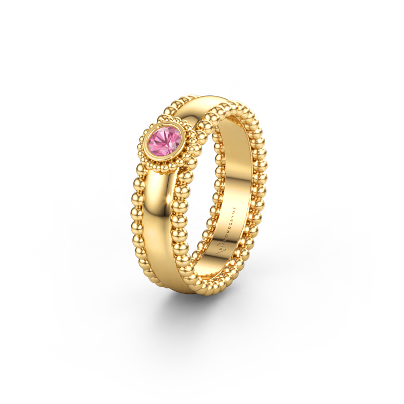 Bild av Vigselring WH3053L16A 585 gult guld ±6 x 1,7 mm Rosa safir