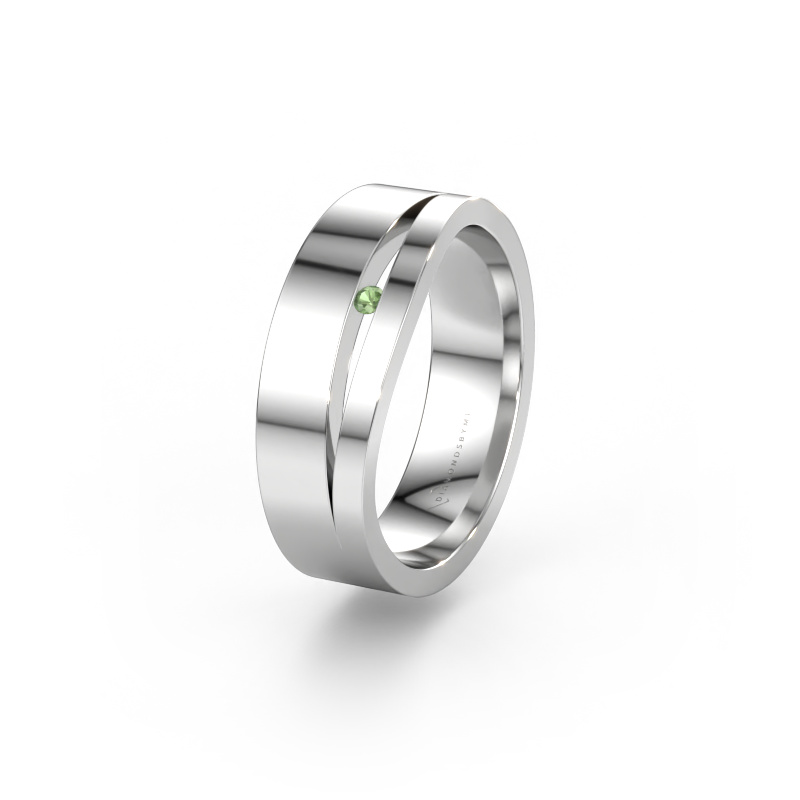 Immagine di Fede nuziale WH6000L16AP 950 platino ±6 x 1,7 mm Tormalina verde