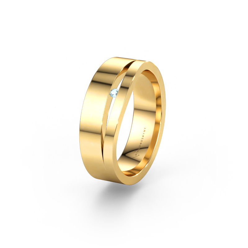 Immagine di Fede nuziale WH6000L16AP 585 oro ±6 x 1,7 mm Acquamarina