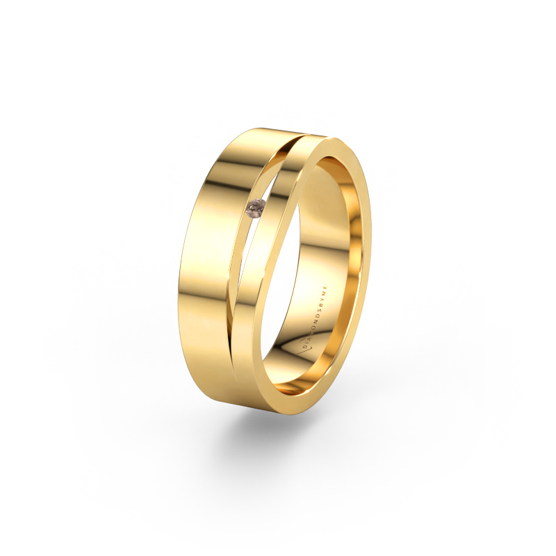 Immagine di Fede nuziale WH6000L16AP 585 oro ±6 x 1,7 mm Diamante marrone