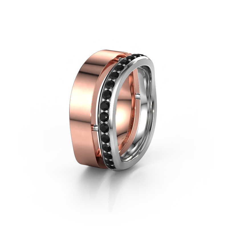 Bild von Ehering WH6008L18BP 585 Roségold ±10x2 mm Schwarz Diamant