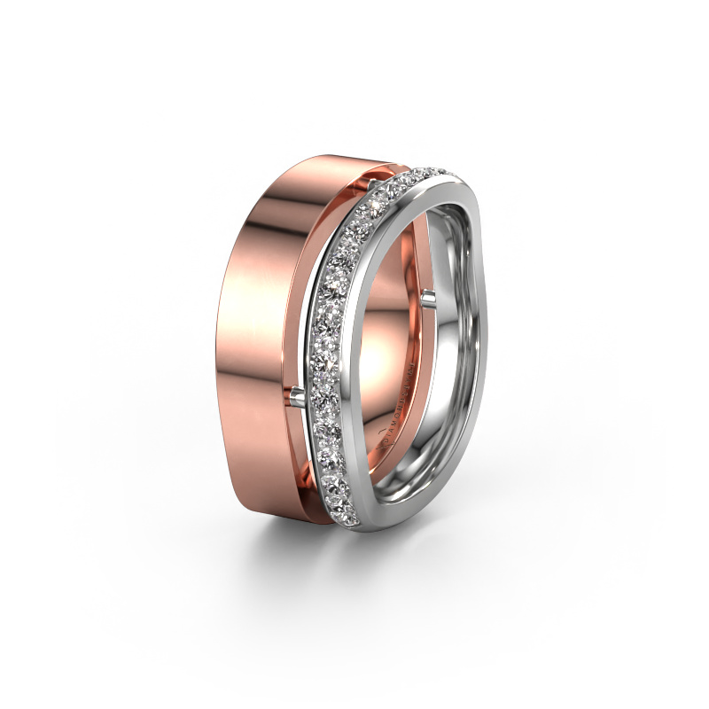 Image of Weddings ring WH6008L18BP 585 rose gold ±0.39x0.08 in Zirconia