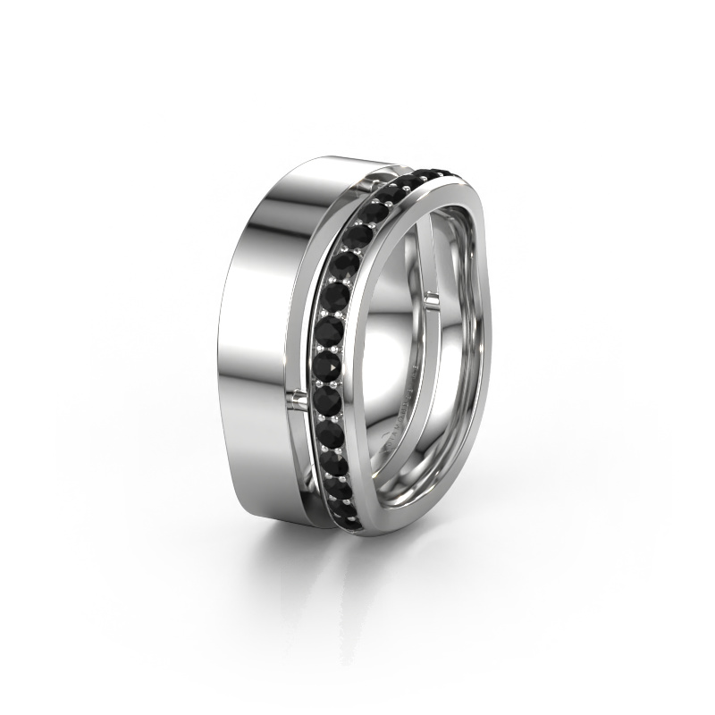 Image of Weddings ring WH6008L18BP 950 platinum ±0.39x0.08 in Black diamond
