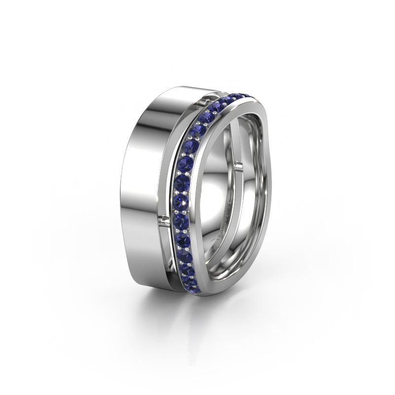 Image of Weddings ring WH6008L18BP 585 white gold ±0.39x0.08 in Sapphire