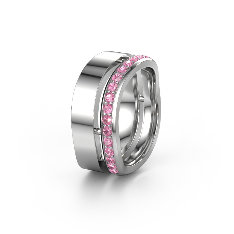 Image de Bague de mariage WH6008L18BP 585 or blanc ±10x2 mm Saphir rose