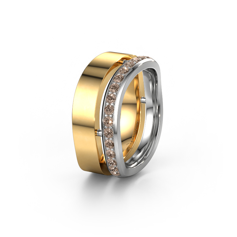 Image de Bague de mariage WH6008L18BP 585 or jaune ±10x2 mm Diamant brun