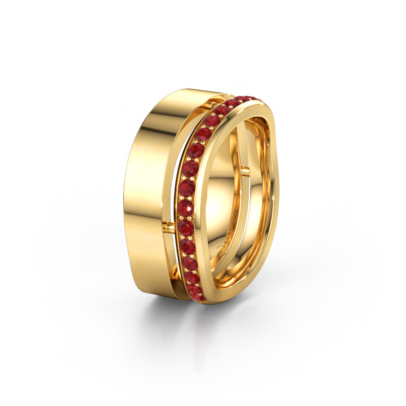 Immagine di Fede nuziale WH6008L18BP 585 oro ±10 x 2 mm Rubino