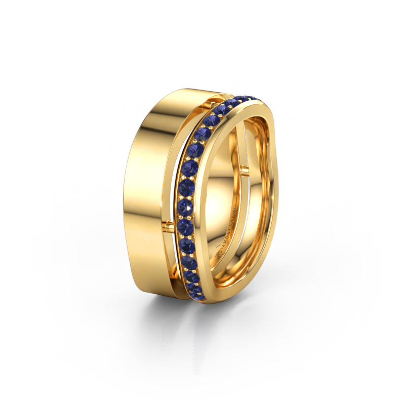 Bild av Vigselring WH6008L18BP 585 gult guld ±10 x 2 mm Safir