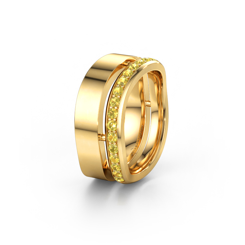 Immagine di Fede nuziale WH6008L18BP 585 oro ±10 x 2 mm Zaffiro giallo