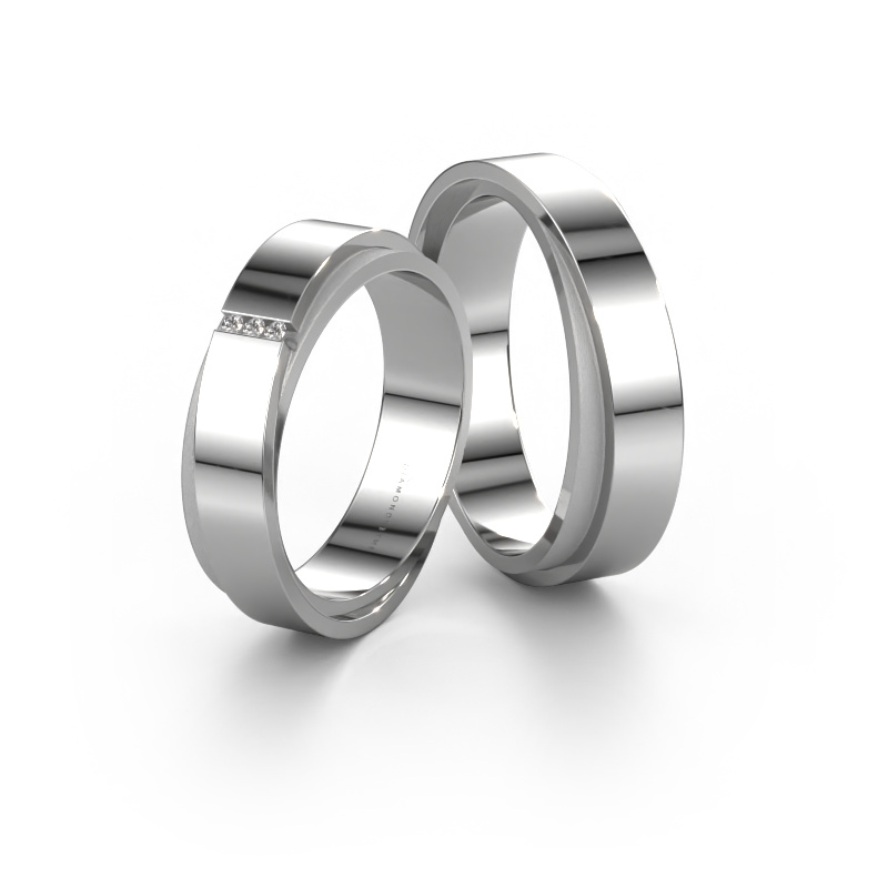 Image of Wedding rings set WH6012LMX6A ±0.24x0.07 in 14 Carat white gold Diamond 0.008 crt