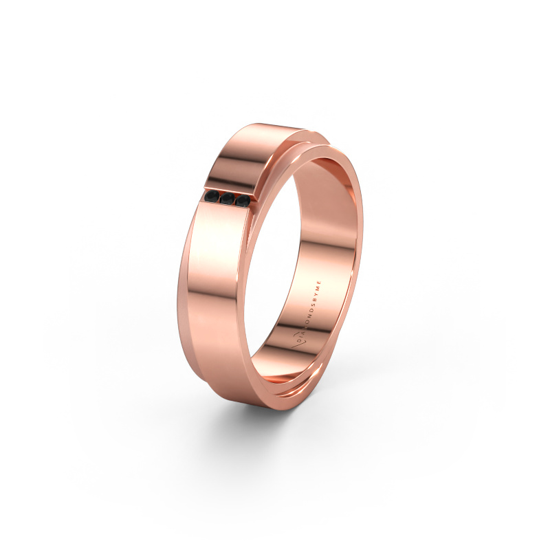 Immagine di Fede nuziale WH6012LX6A 585 oro rosa ±6 x 1,7 mm Diamante nero