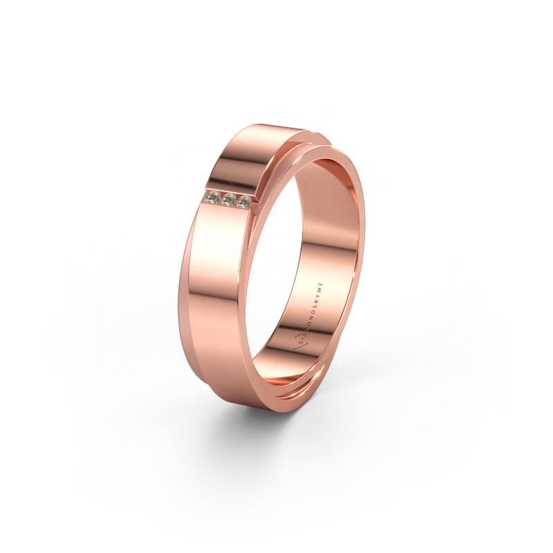 Bild av Vigselring WH6012LX6A 585 roséguld ±6 x 1,7 mm Brun diamant
