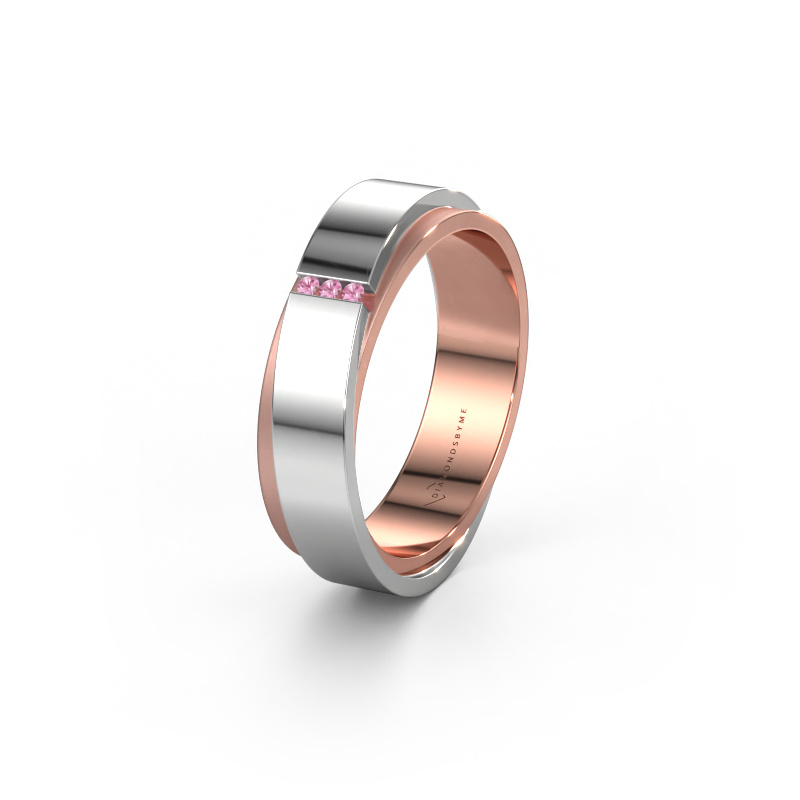 Image of Wedding ring WH6012LX6A 585 rose gold ±0.24x0.07 in Pink sapphire