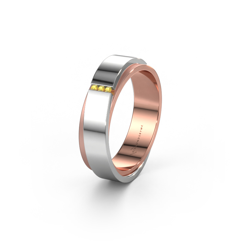 Image of Wedding ring WH6012LX6A 585 rose gold ±0.24x0.07 in Yellow sapphire