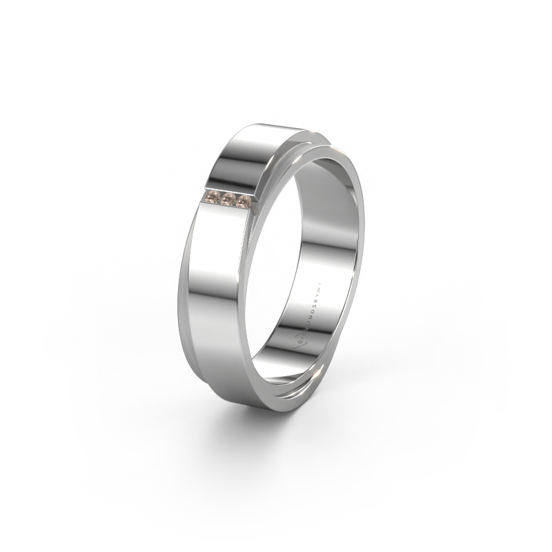 Image of Wedding ring WH6012LX6A 585 white gold ±6x1.7 mm Brown diamond