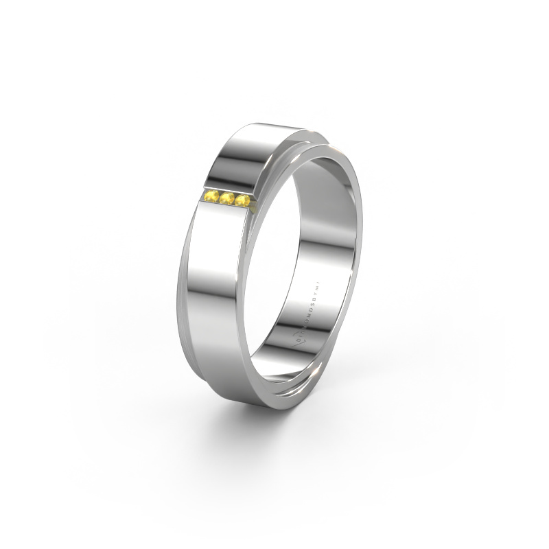 Image of Wedding ring WH6012LX6A 950 platinum ±6x1.7 mm Yellow sapphire