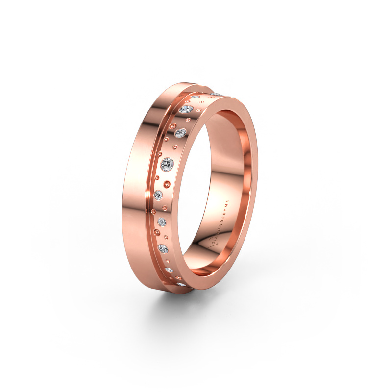 Immagine di Fede nuziale WH6016L15E 585 oro rosa ±5 x 2,6 mm Diamante