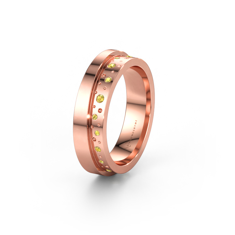 Immagine di Fede nuziale WH6016L15E 585 oro rosa ±5 x 2,6 mm Zaffiro giallo
