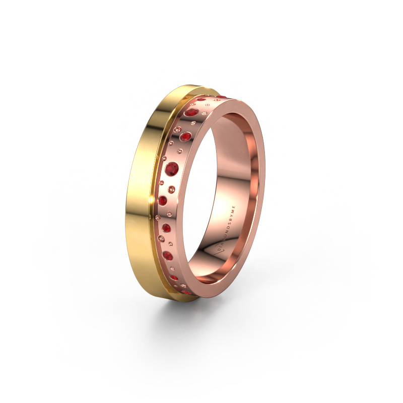 Image of Wedding ring WH6016L15E 585 rose gold ±5x2.6 mm Ruby