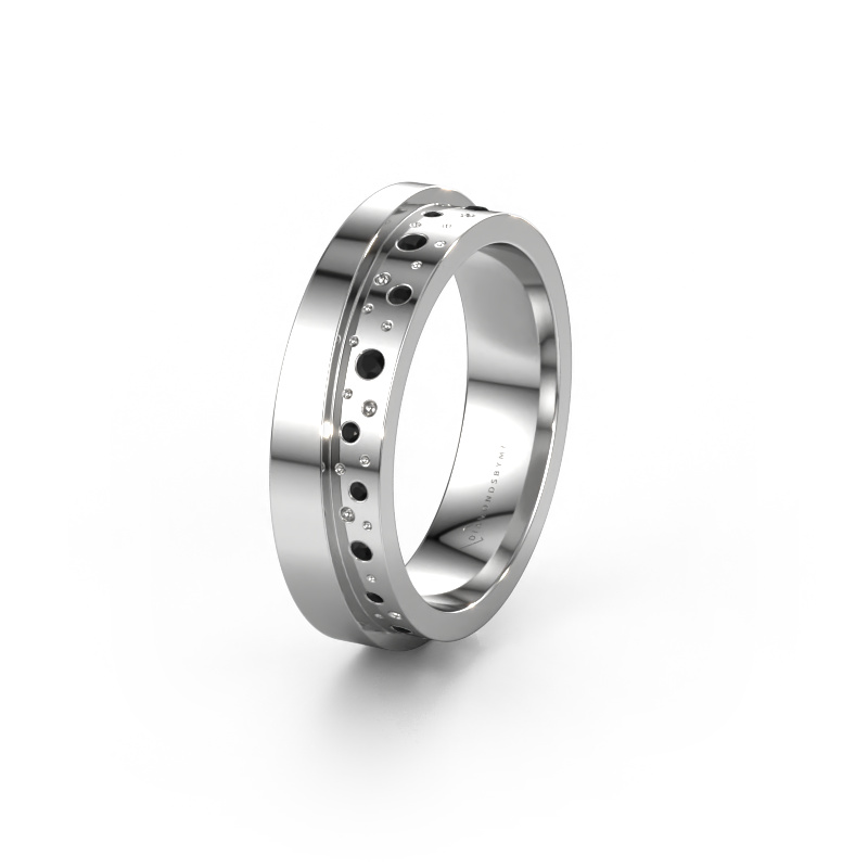 Image of Wedding ring WH6016L15E 950 platinum ±5x2.6 mm Black diamond