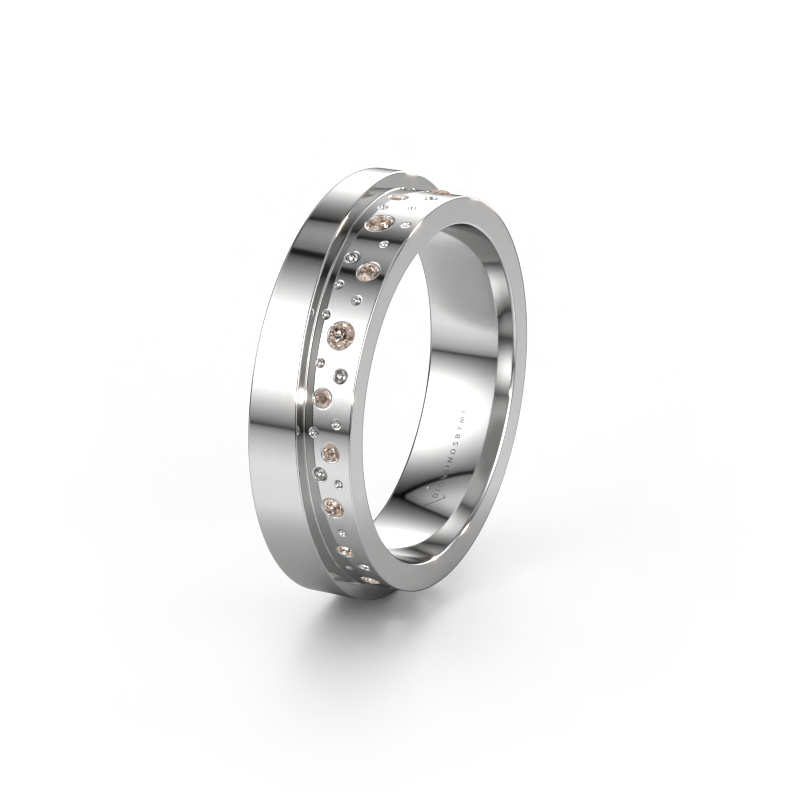 Image of Wedding ring WH6016L15E 950 platinum ±0.20x0.1in Brown diamond
