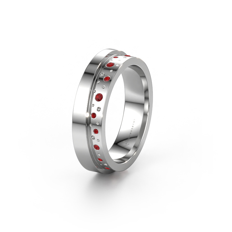 Image of Wedding ring WH6016L15E 950 platinum ±0.20x0.1in Ruby