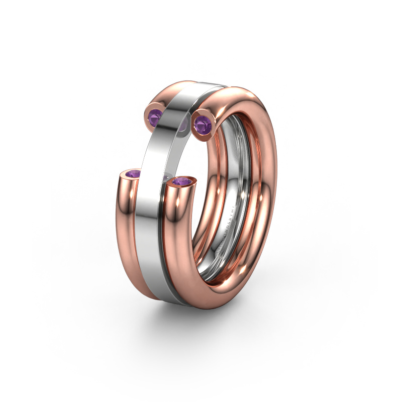 Bild von Ehering WH6018L 585 Roségold ±8x3 mm Amethyst
