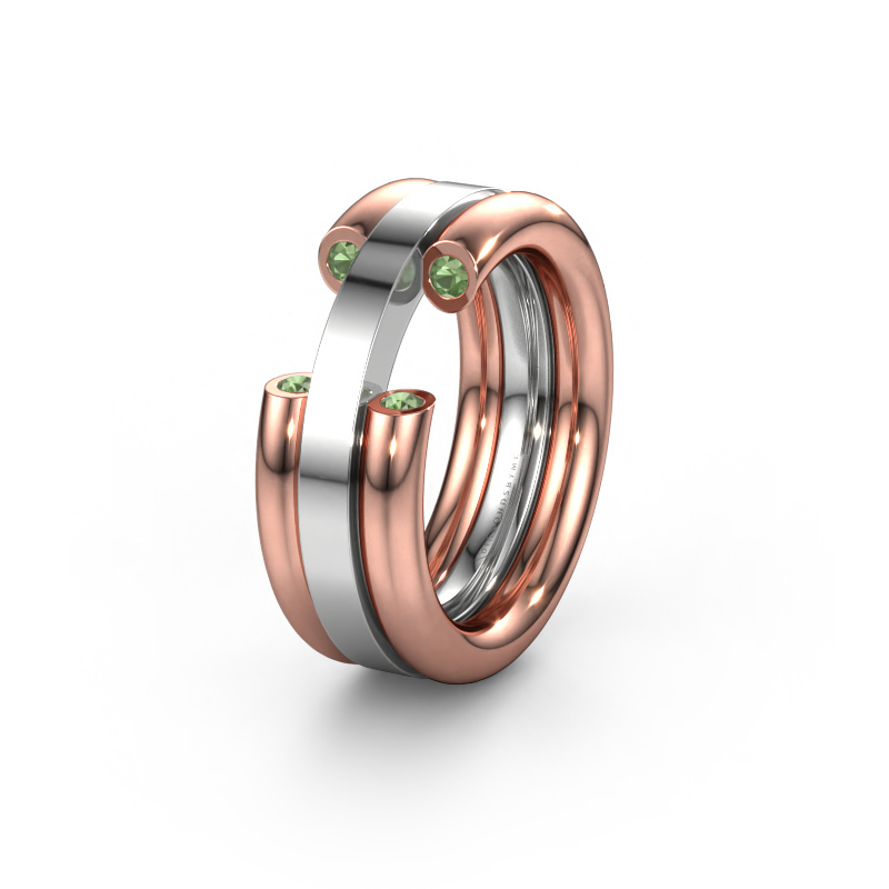 Bild von Ehering WH6018L 585 Roségold ±8x3 mm Turmalin grün
