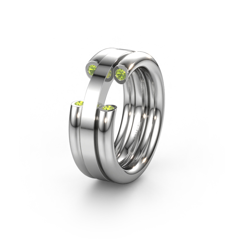 Bild von Ehering WH6018L 950 Platin ±8x3 mm Peridot