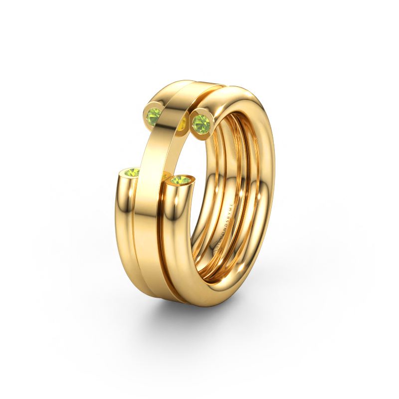 Immagine di Fede nuziale WH6018L 585 oro ±8 x 3 mm Peridoto