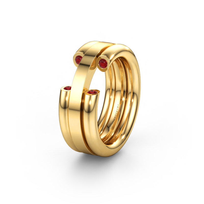 Bild av Vigselring WH6018L 585 gult guld ±8 x 3 mm Rubin
