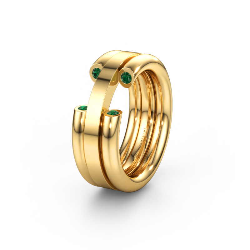 Immagine di Fede nuziale WH6018L 585 oro ±8 x 3 mm Smeraldo