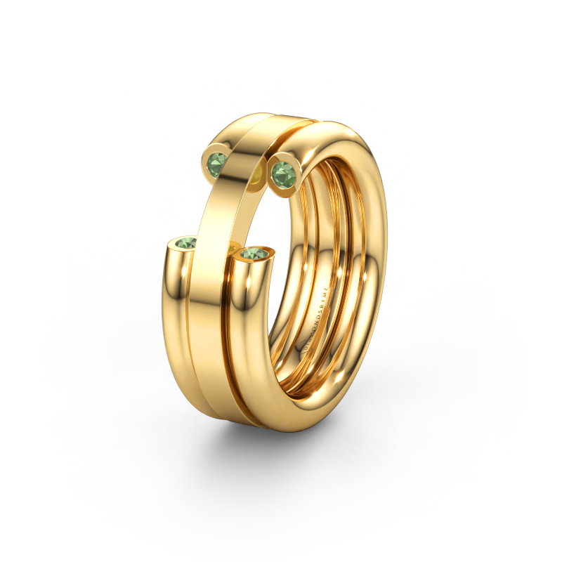 Immagine di Fede nuziale WH6018L 585 oro ±8 x 3 mm Tormalina verde