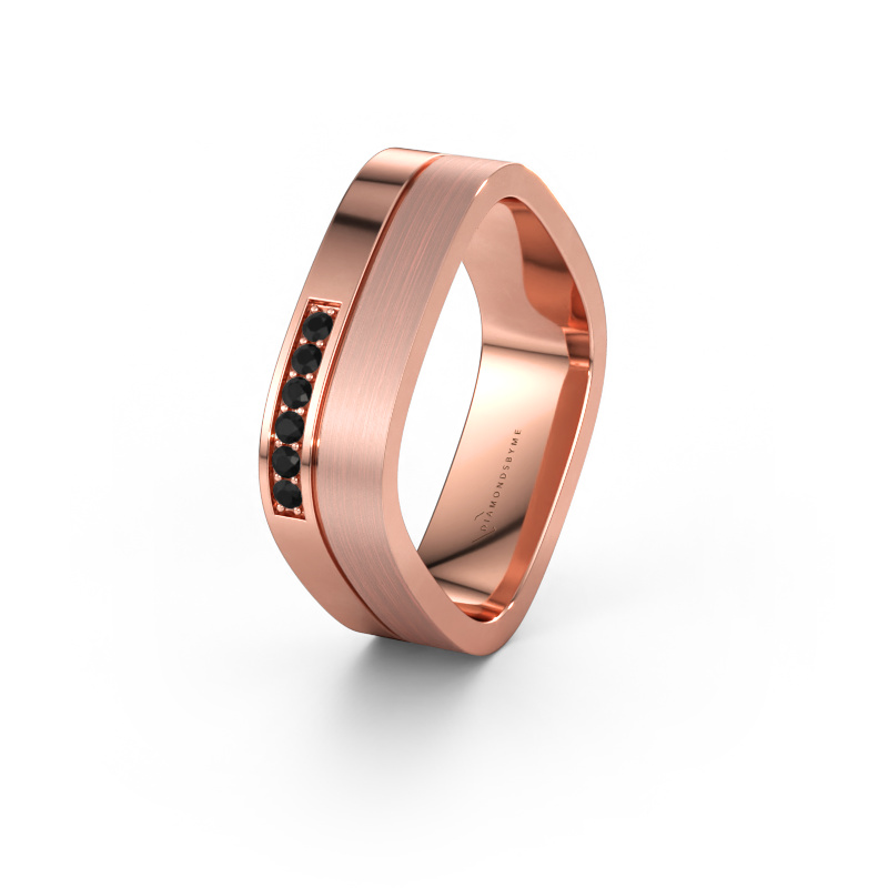 Immagine di Fede nuziale WH6030L16A 585 oro rosa ±6 x 1,7 mm Diamante nero