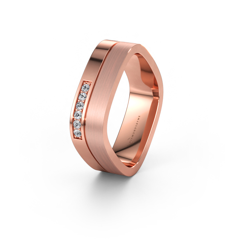 Bild av Vigselring WH6030L16A 585 roséguld ±6 x 1,7 mm Diamant