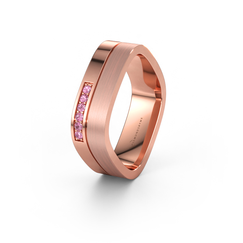 Immagine di Fede nuziale WH6030L16A 585 oro rosa ±6 x 1,7 mm Zaffiro rosa