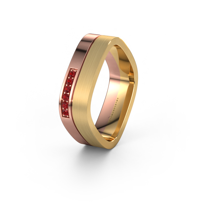 Image of Wedding ring WH6030L16A 585 rose gold ±0.24x0.07 in Ruby