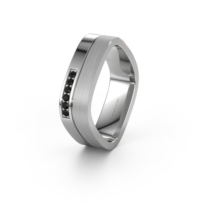 Image of Wedding ring WH6030L16A 950 platinum ±6x1.7 mm Black diamond