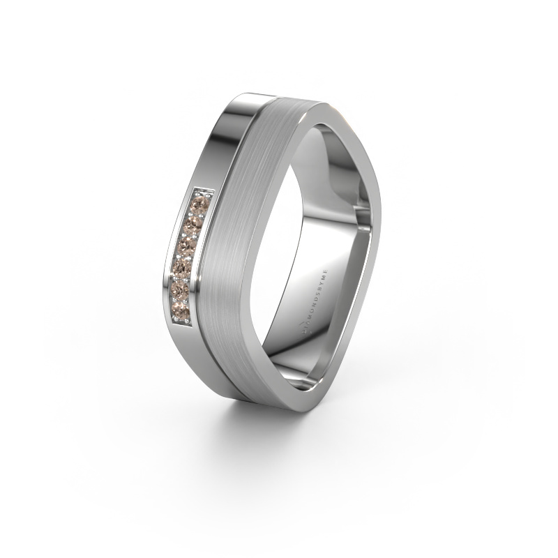 Bild von Ehering WH6030L16A 950 Platin ±6x1.7 mm Braun Diamant